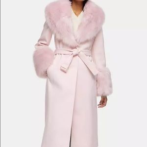 NWT TOPSHOP FAUX FUR COLLAR COAT